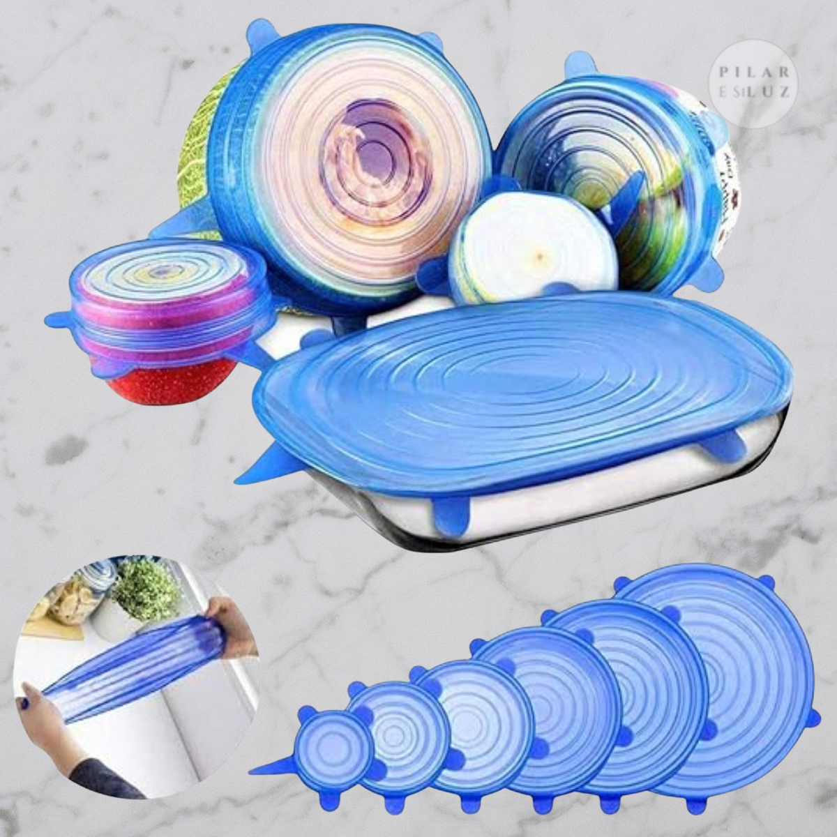 Pack 6 Tapas Elásticas Reutilizables